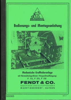 Bedienungsanleitung für Fendt Kraftheber mech. Vierpunkt Typ 72  ( 08.57 )